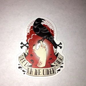 See You On The Other Side Crow Red & Black Sticker